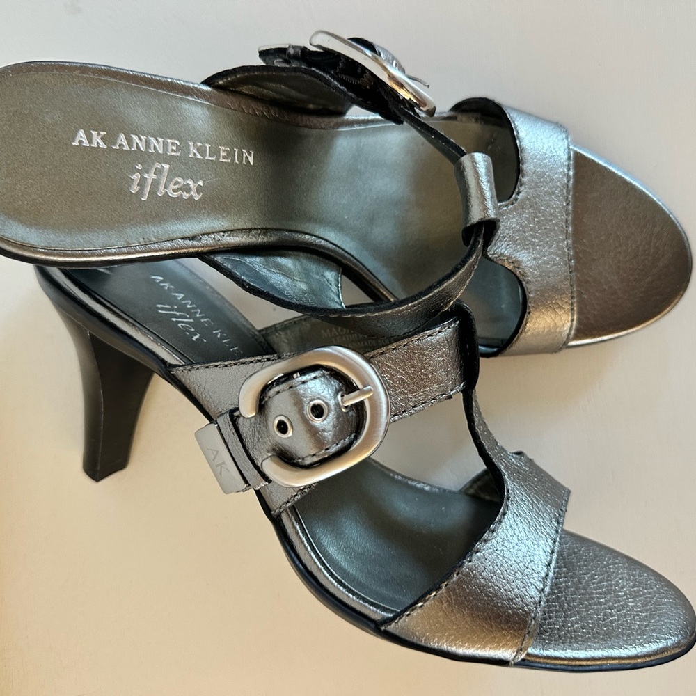 Anne Klein Metallic Silver Heels